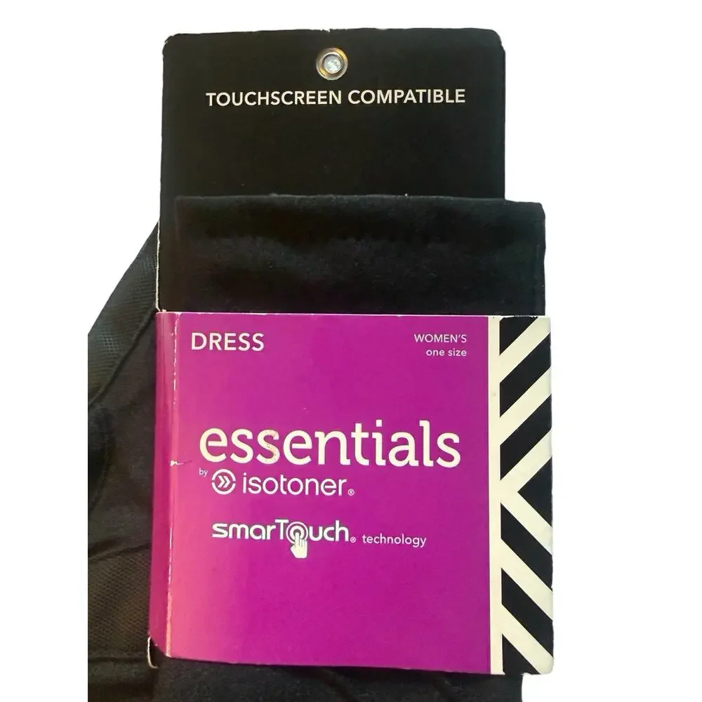 Vtg ISOTONER Essentials Dress Gloves SmartTouch SZ MD NWT Black Womens OSFM